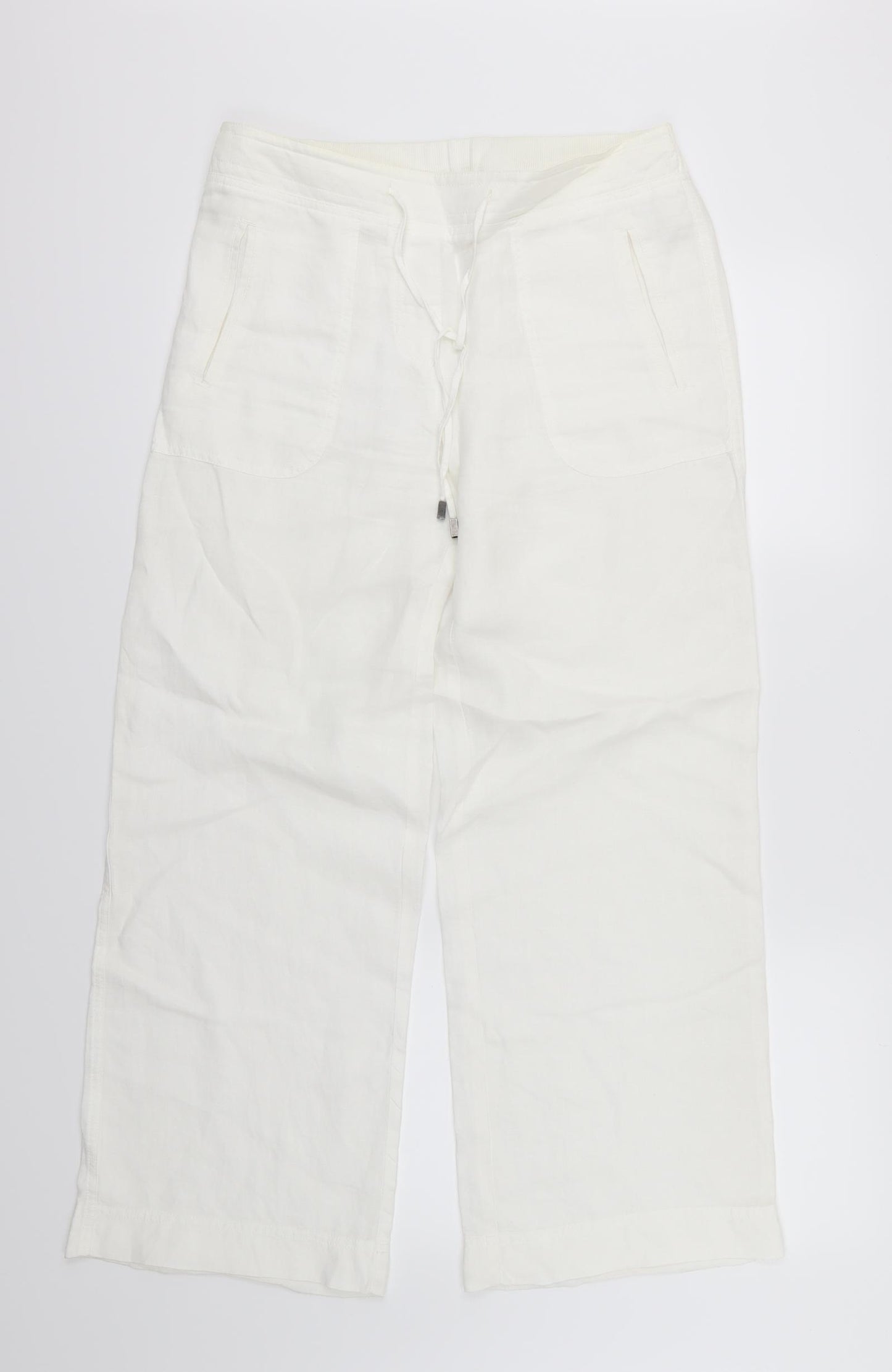 Marks and Spencer Womens White   Trousers  Size 10 L28 in