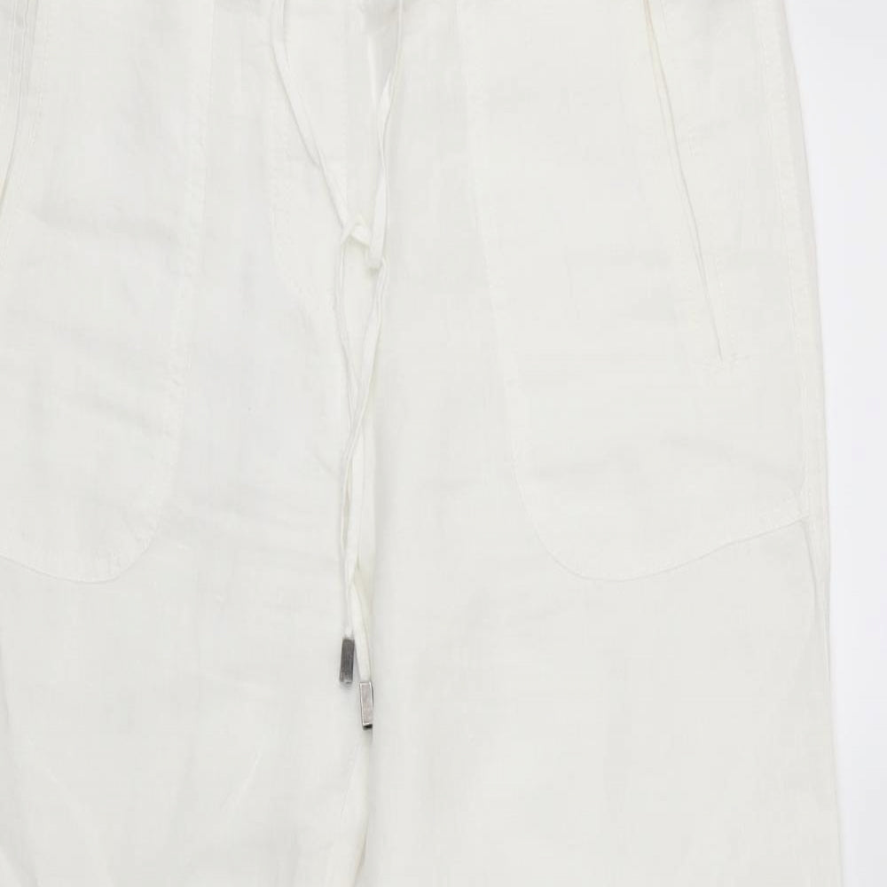 Marks and Spencer Womens White   Trousers  Size 10 L28 in