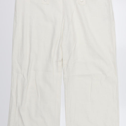 BHS Womens White   Trousers  Size 16 L27 in
