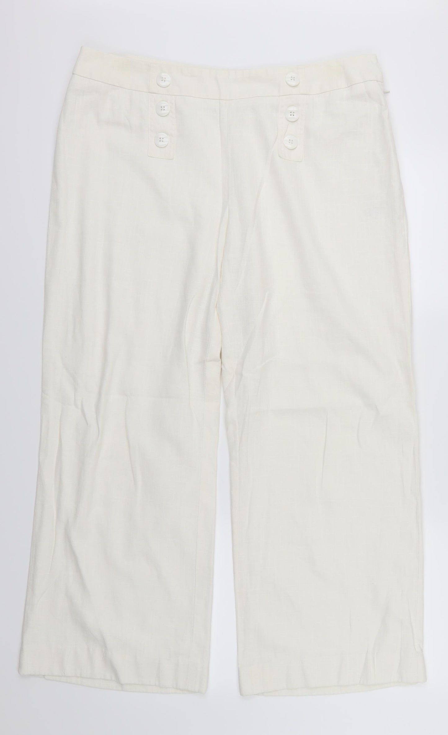 BHS Womens White   Trousers  Size 16 L27 in