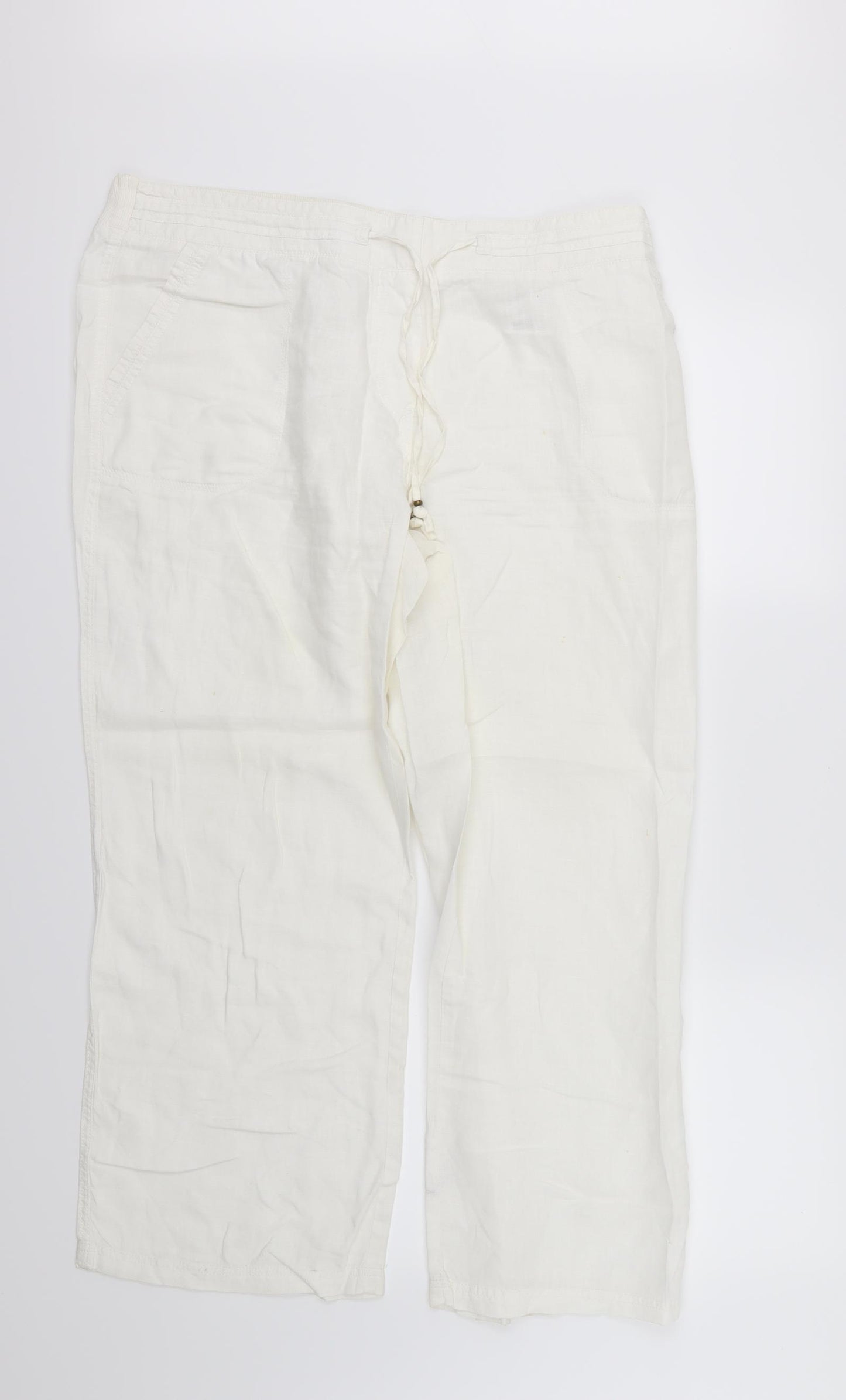 Marks and Spencer Womens White   Trousers  Size 18 L28 in