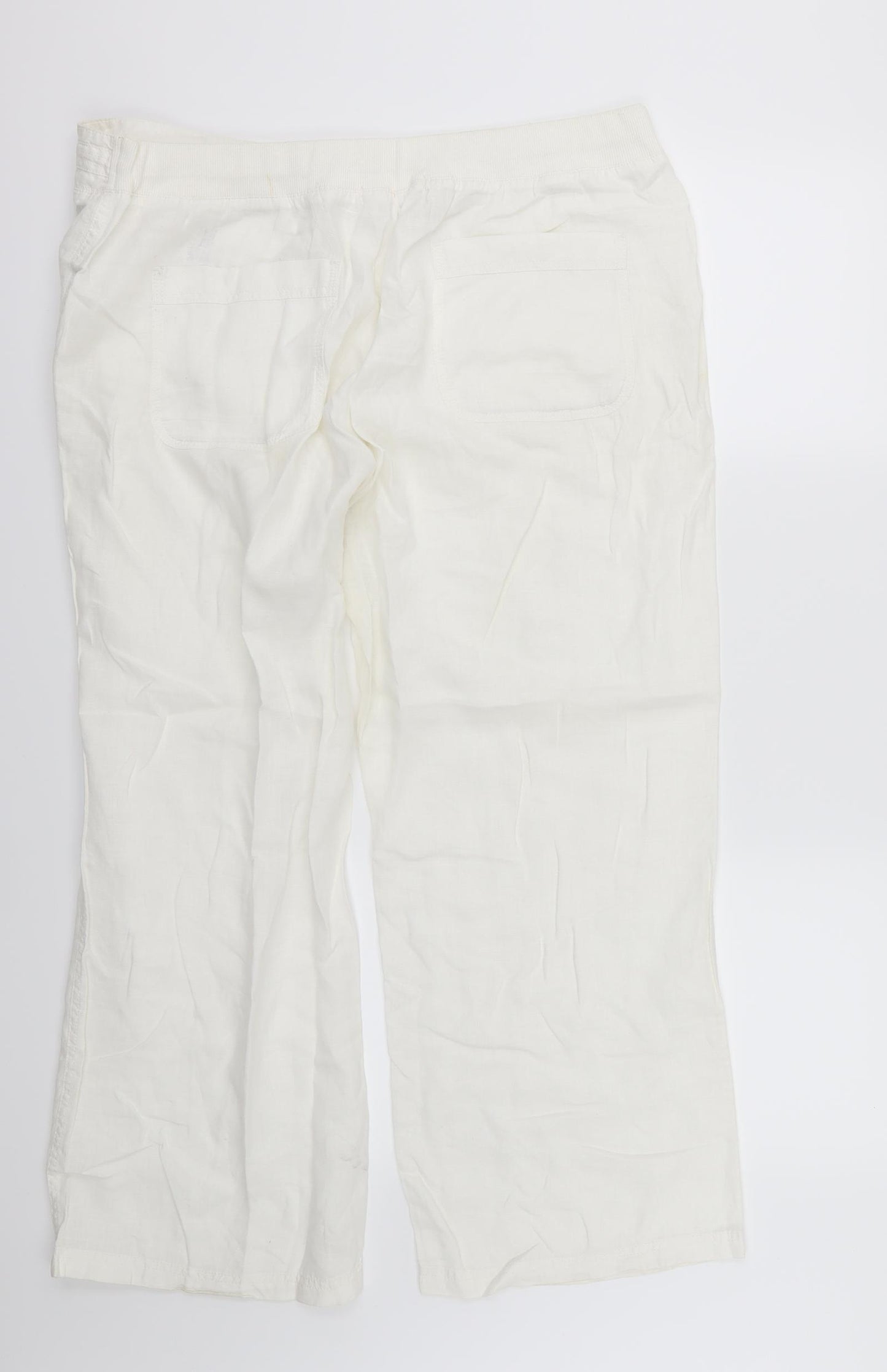 Marks and Spencer Womens White   Trousers  Size 18 L28 in
