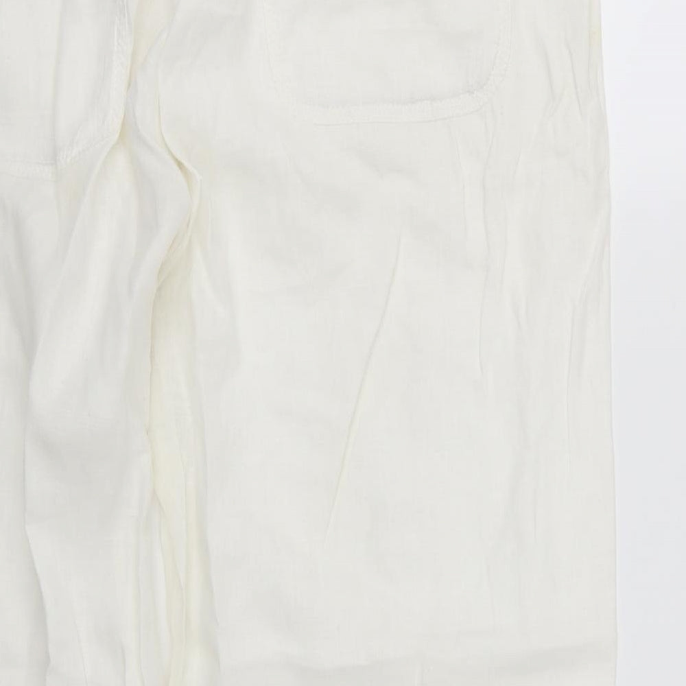 Marks and Spencer Womens White   Trousers  Size 18 L28 in