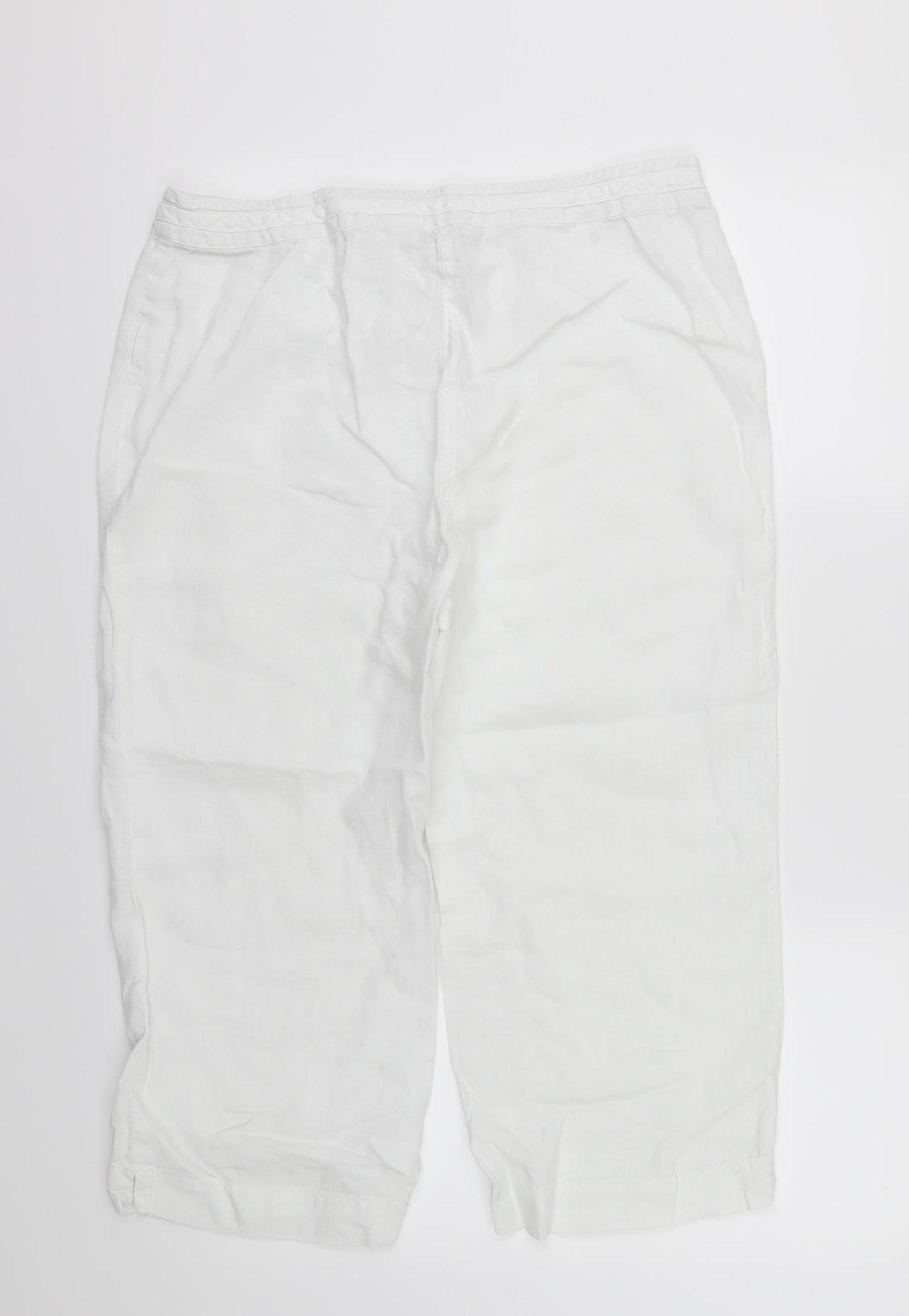 EAST Womens White   Cropped Trousers Size 14 L21 in