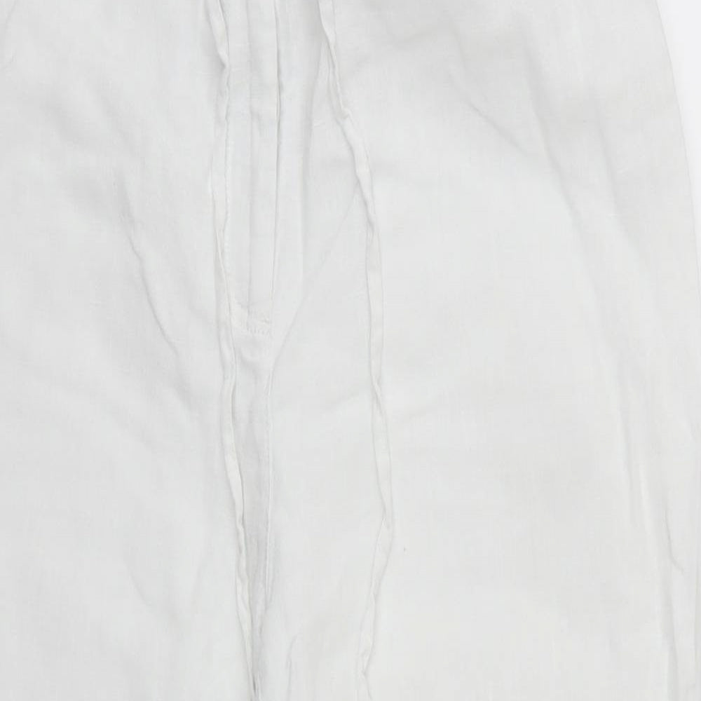 EAST Womens White   Cropped Trousers Size 14 L21 in