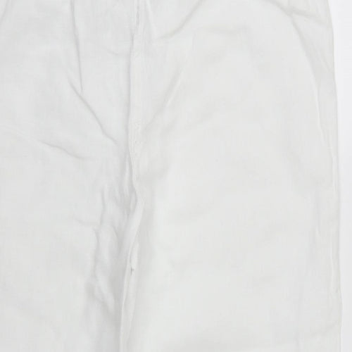EAST Womens White   Cropped Trousers Size 14 L21 in