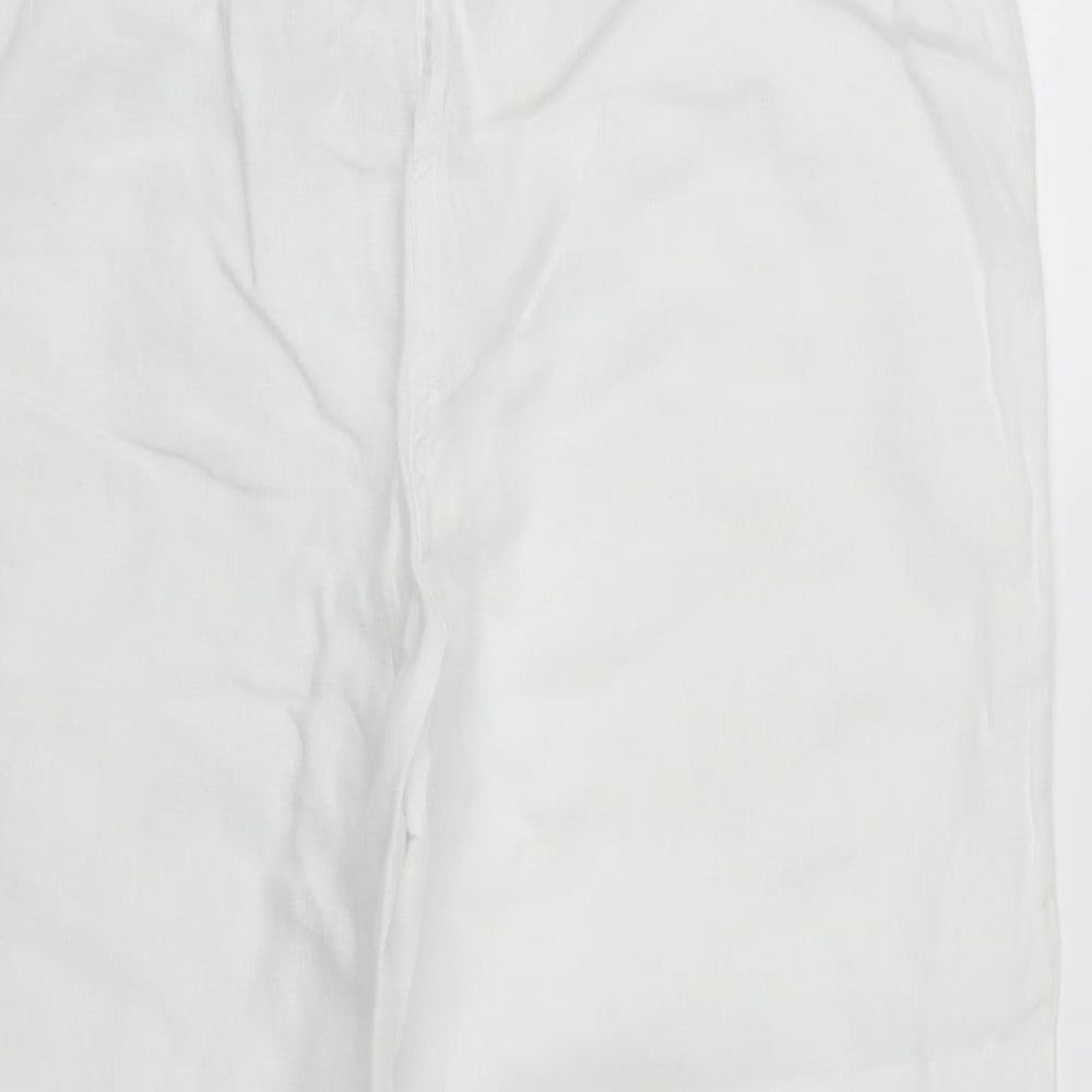 EAST Womens White   Cropped Trousers Size 14 L21 in