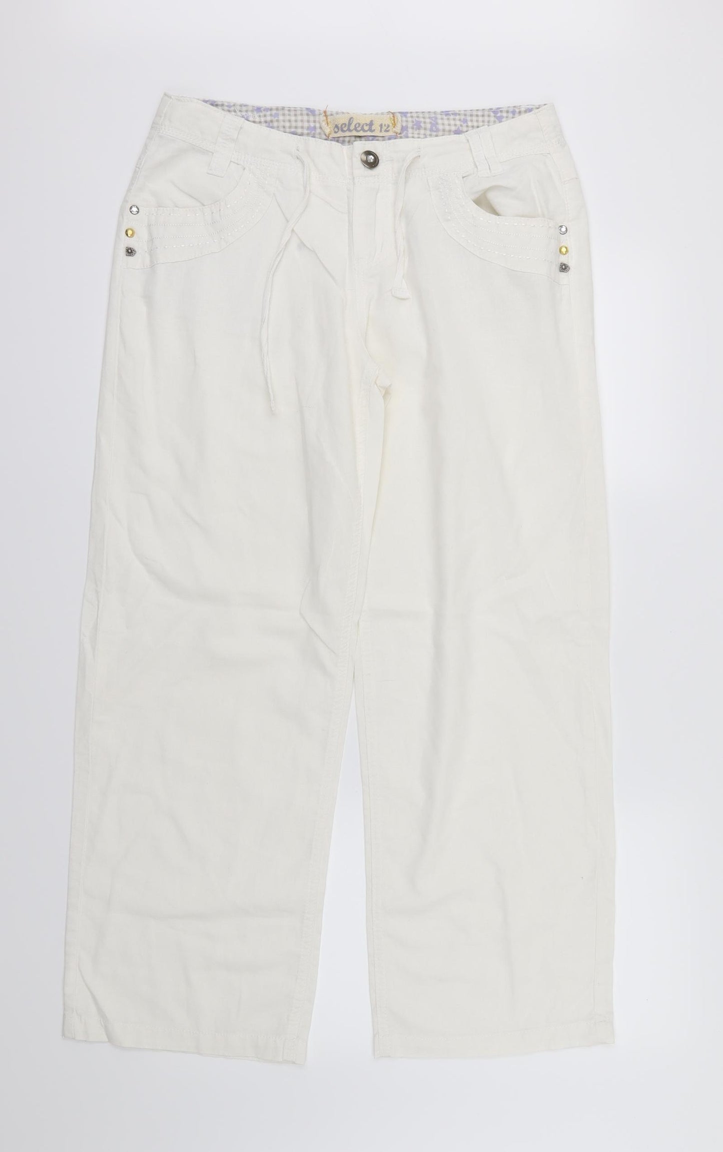Select Womens White   Trousers  Size 12 L29 in