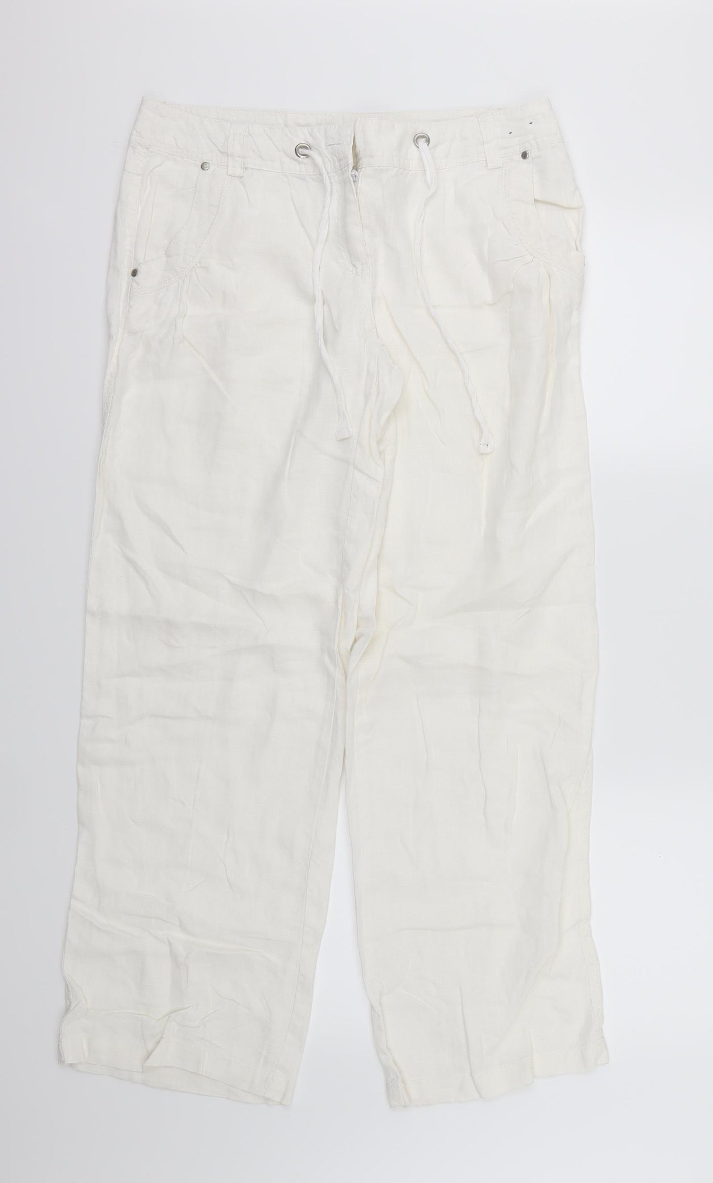 F&F Womens White   Trousers  Size 12 L30 in