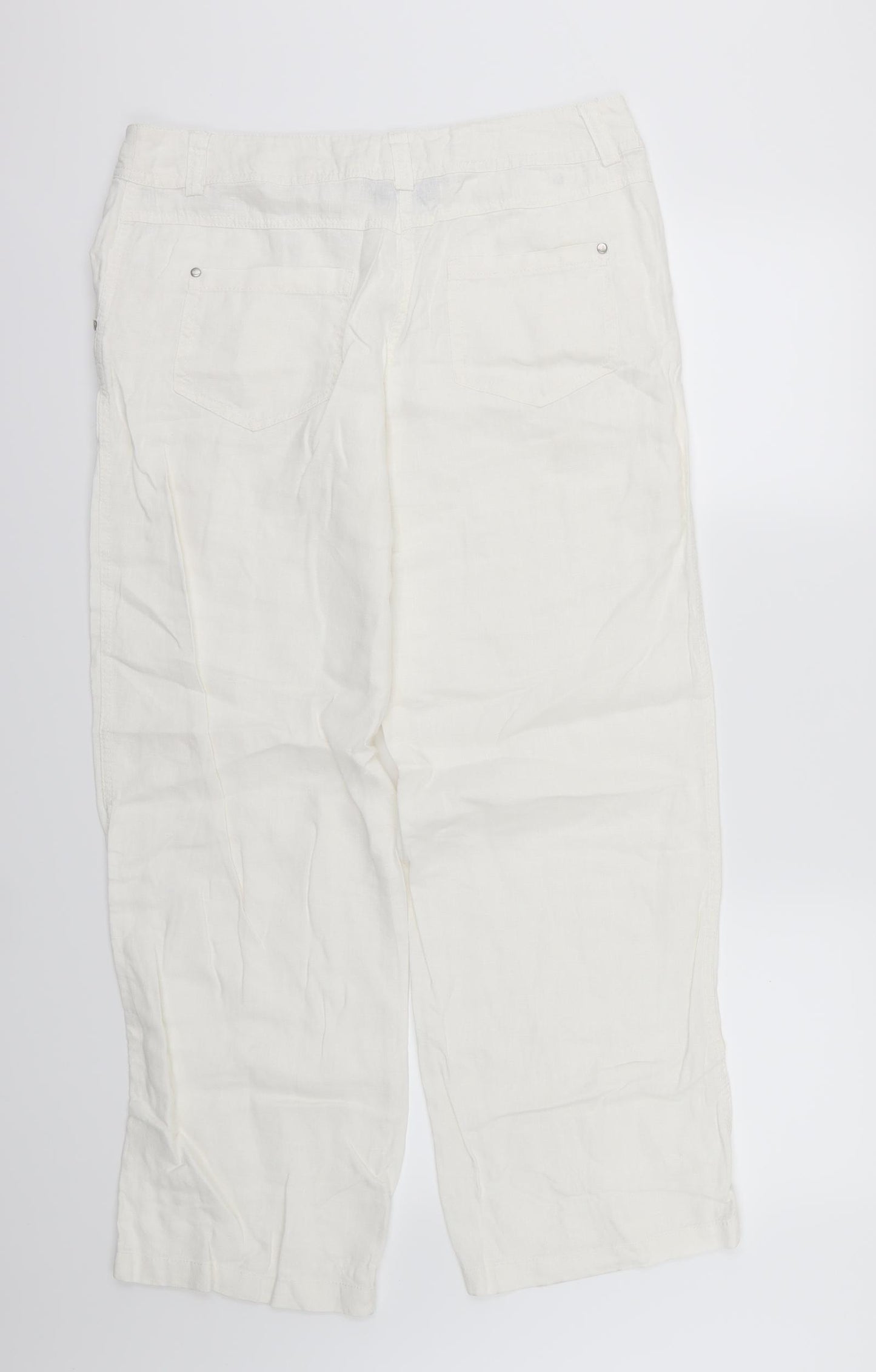 F&F Womens White   Trousers  Size 12 L30 in