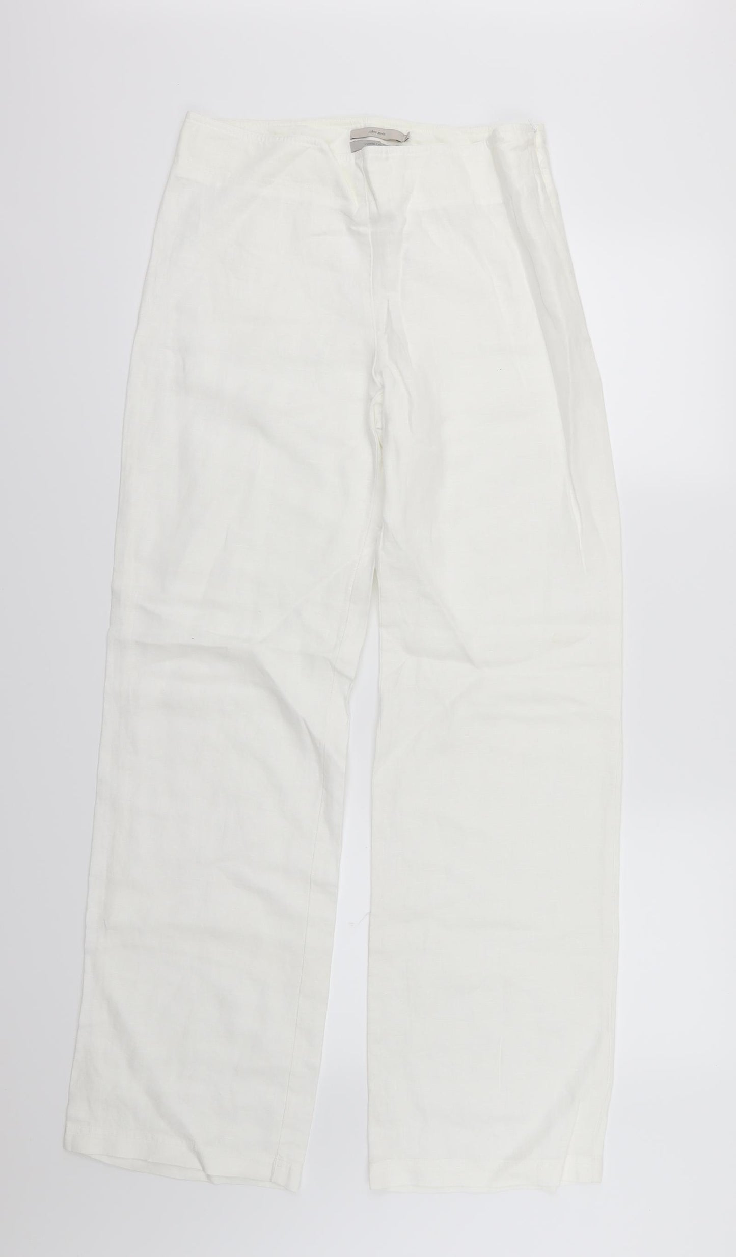 John Lewis Womens White   Trousers  Size 8 L32 in