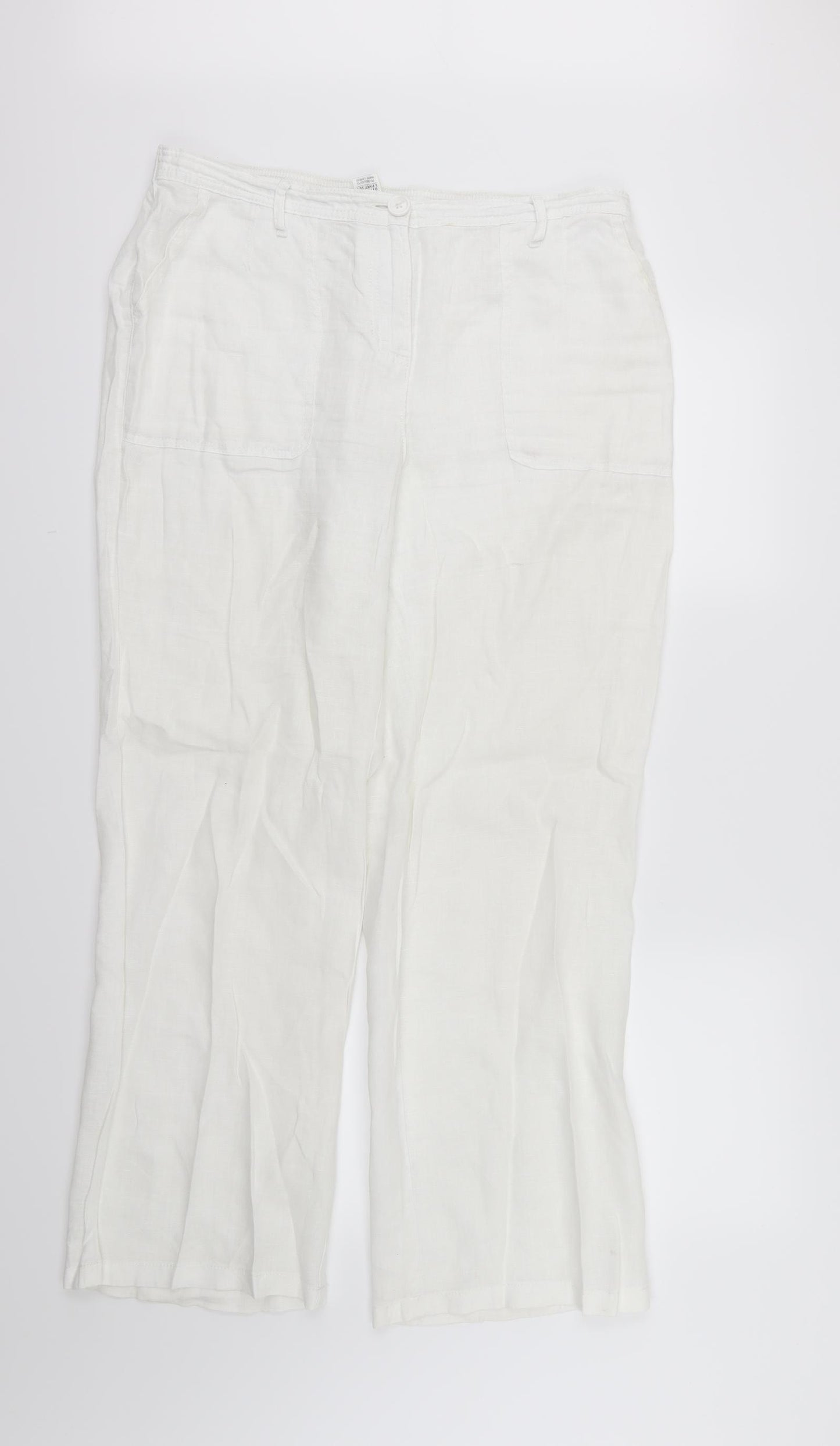 Marks and Spencer Womens White   Trousers  Size 14 L31 in