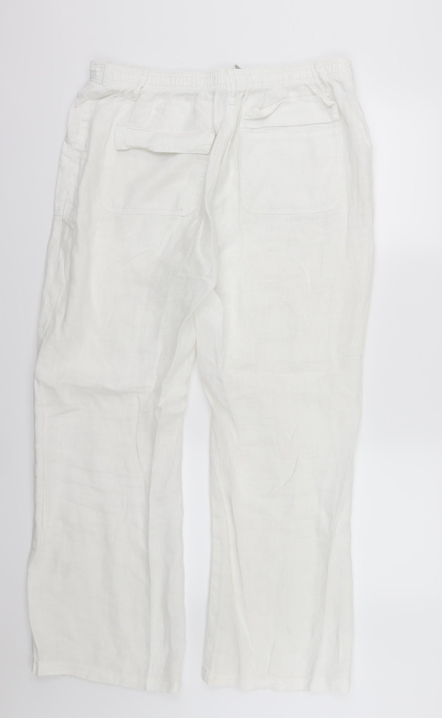 Marks and Spencer Womens White   Trousers  Size 14 L31 in