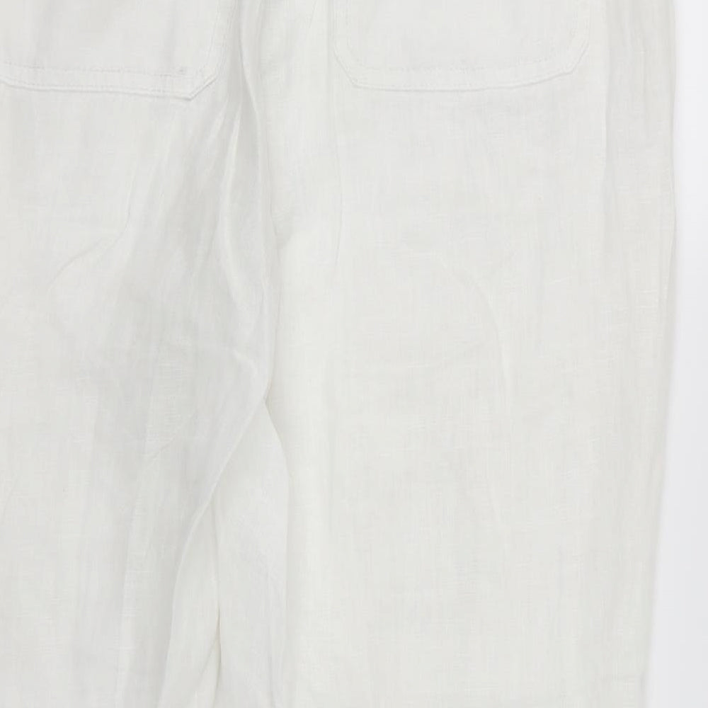 Marks and Spencer Womens White   Trousers  Size 14 L31 in