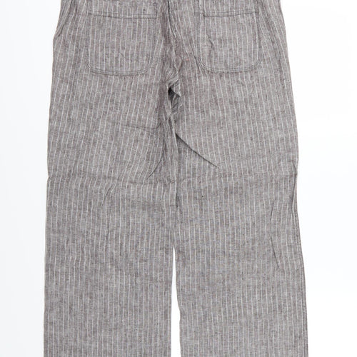 Marks and Spencer Womens Grey Striped  Trousers  Size 10 L27 in