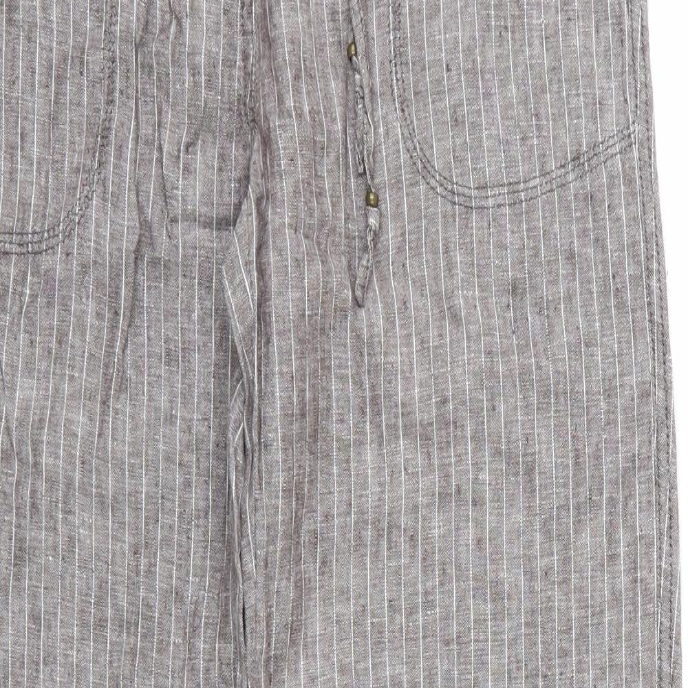 Marks and Spencer Womens Grey Striped  Trousers  Size 10 L27 in