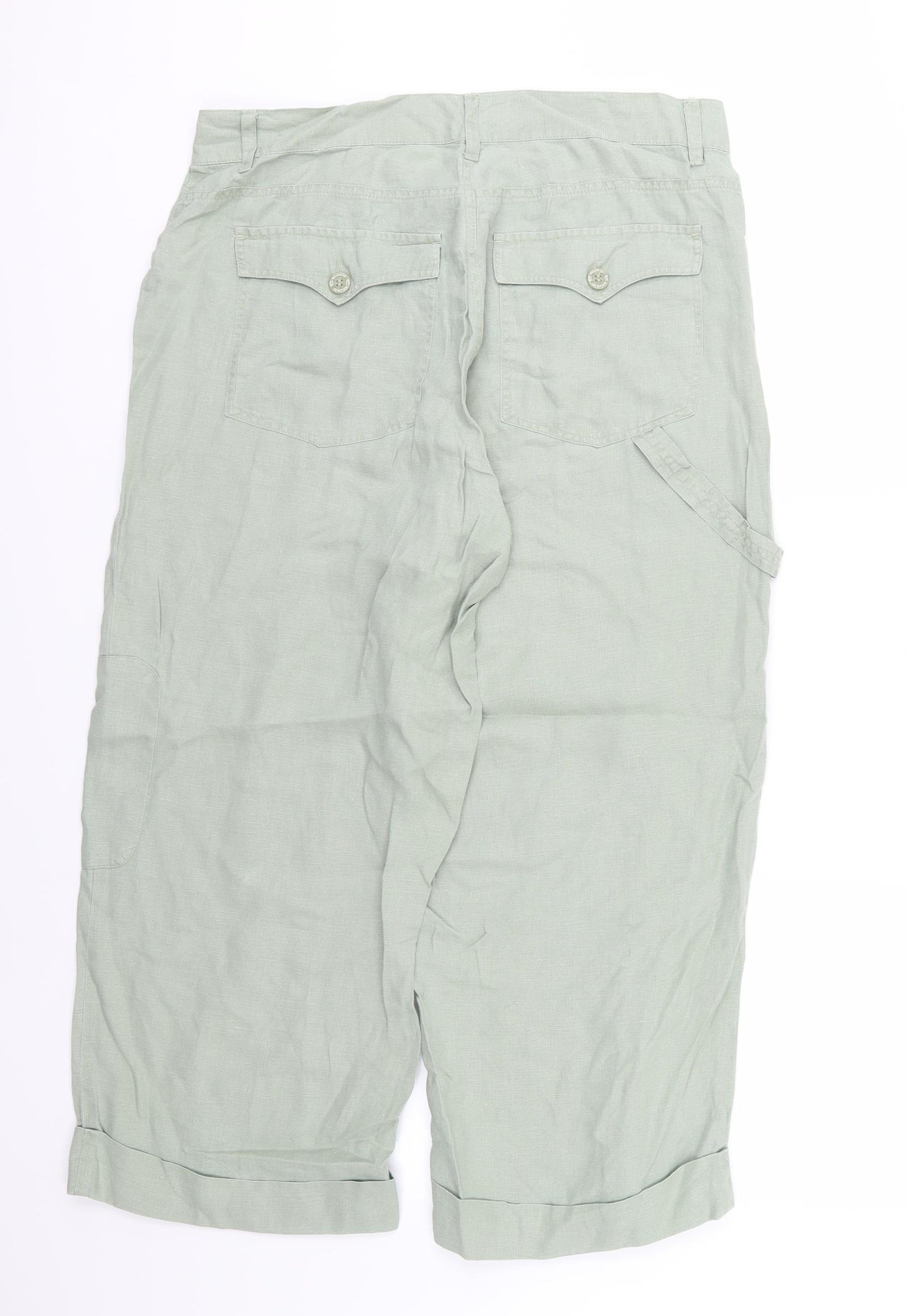 E Studio Womens Green   Trousers  Size 14 L26 in