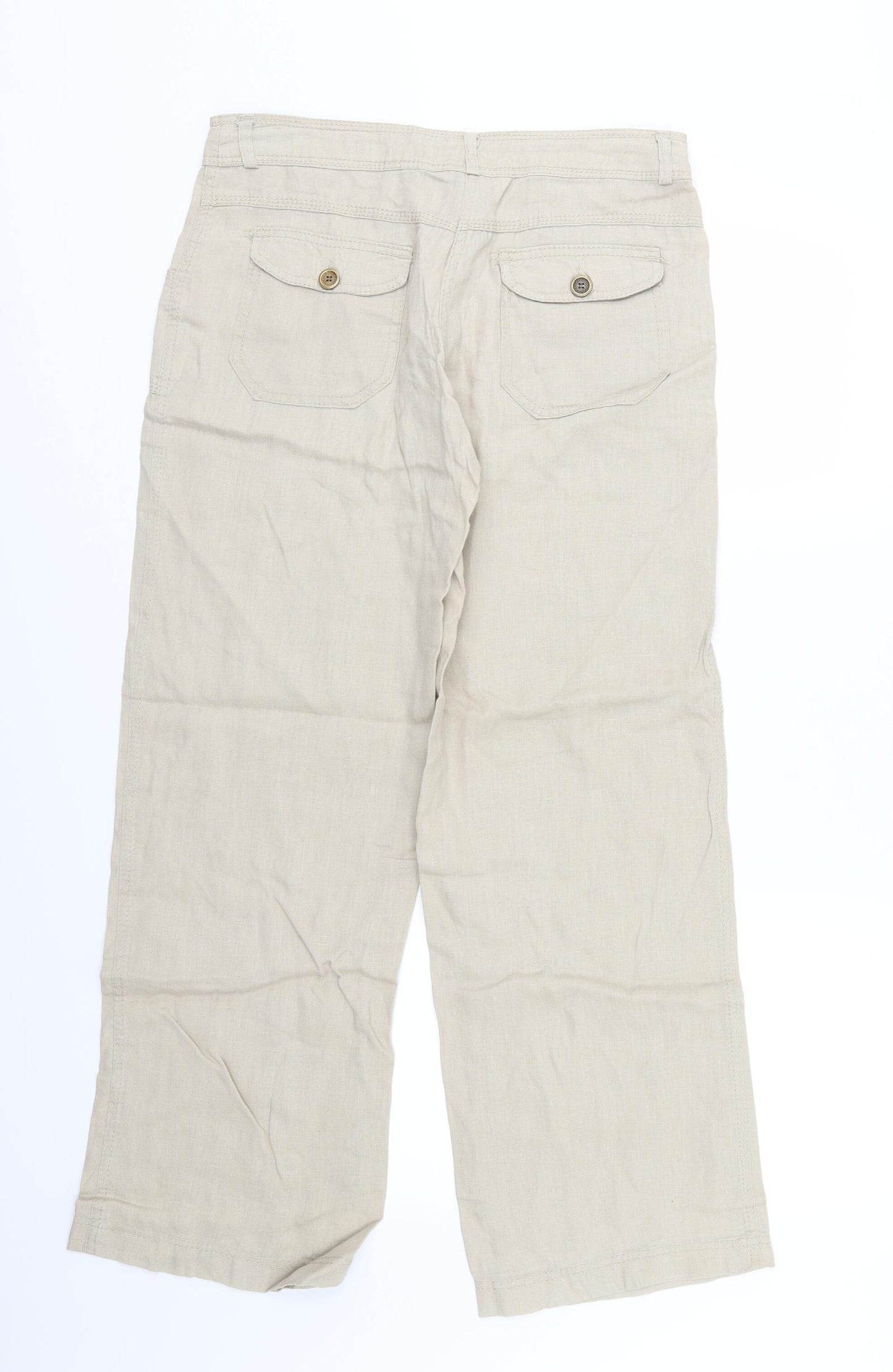 Denim & Co. Womens Beige   Trousers  Size 8 L30 in