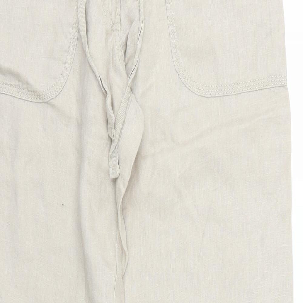 Denim & Co. Womens Beige   Trousers  Size 8 L30 in