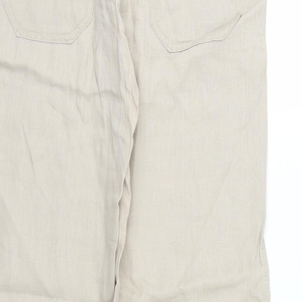 Denim & Co. Womens Beige   Trousers  Size 8 L30 in