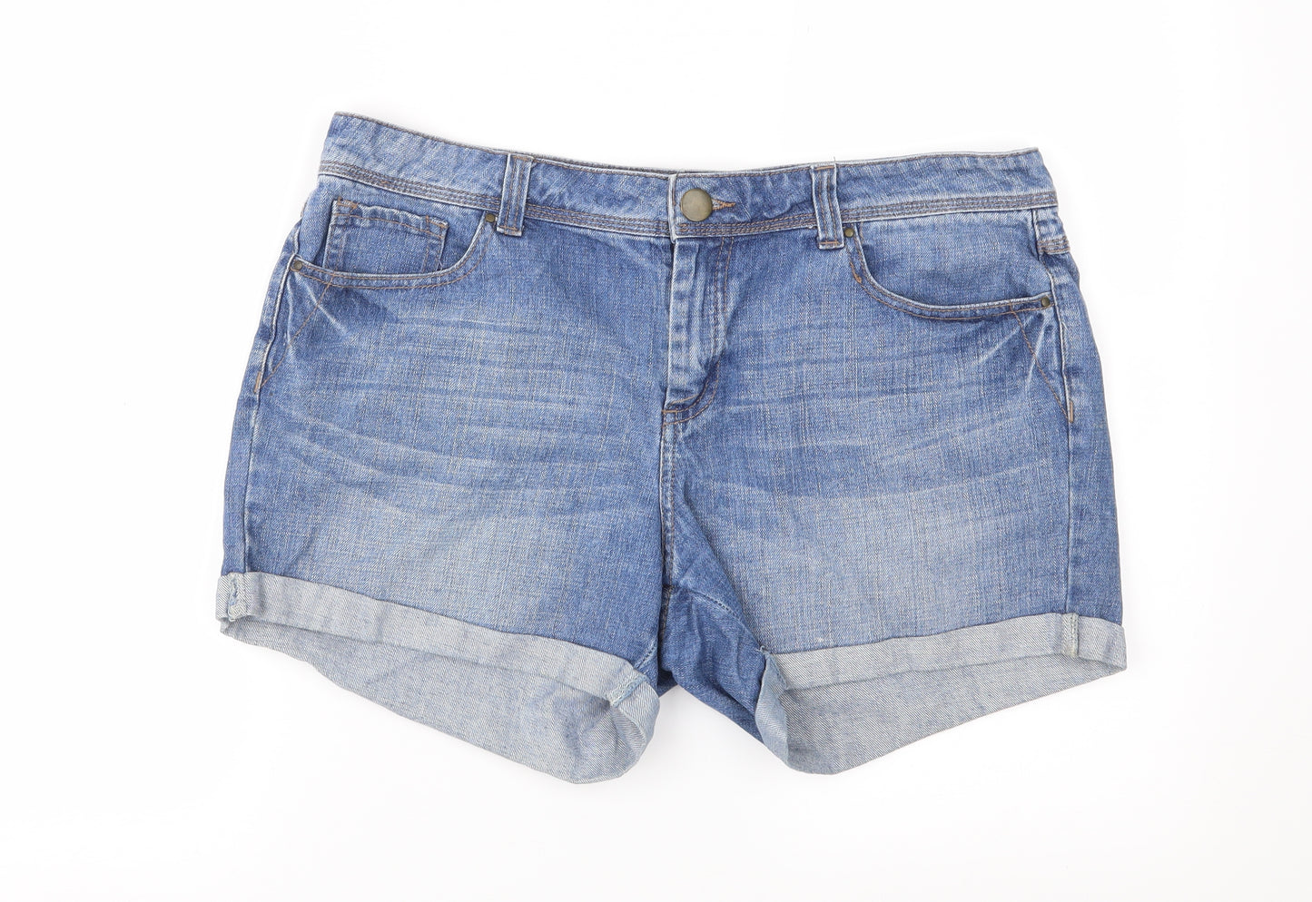 Dorothy Perkins Womens Blue  Denim Hot Pants Shorts Size 14