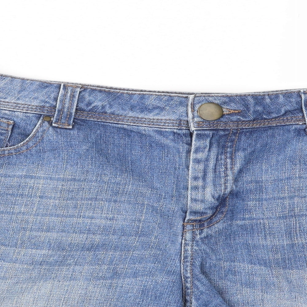 Dorothy Perkins Womens Blue  Denim Hot Pants Shorts Size 14