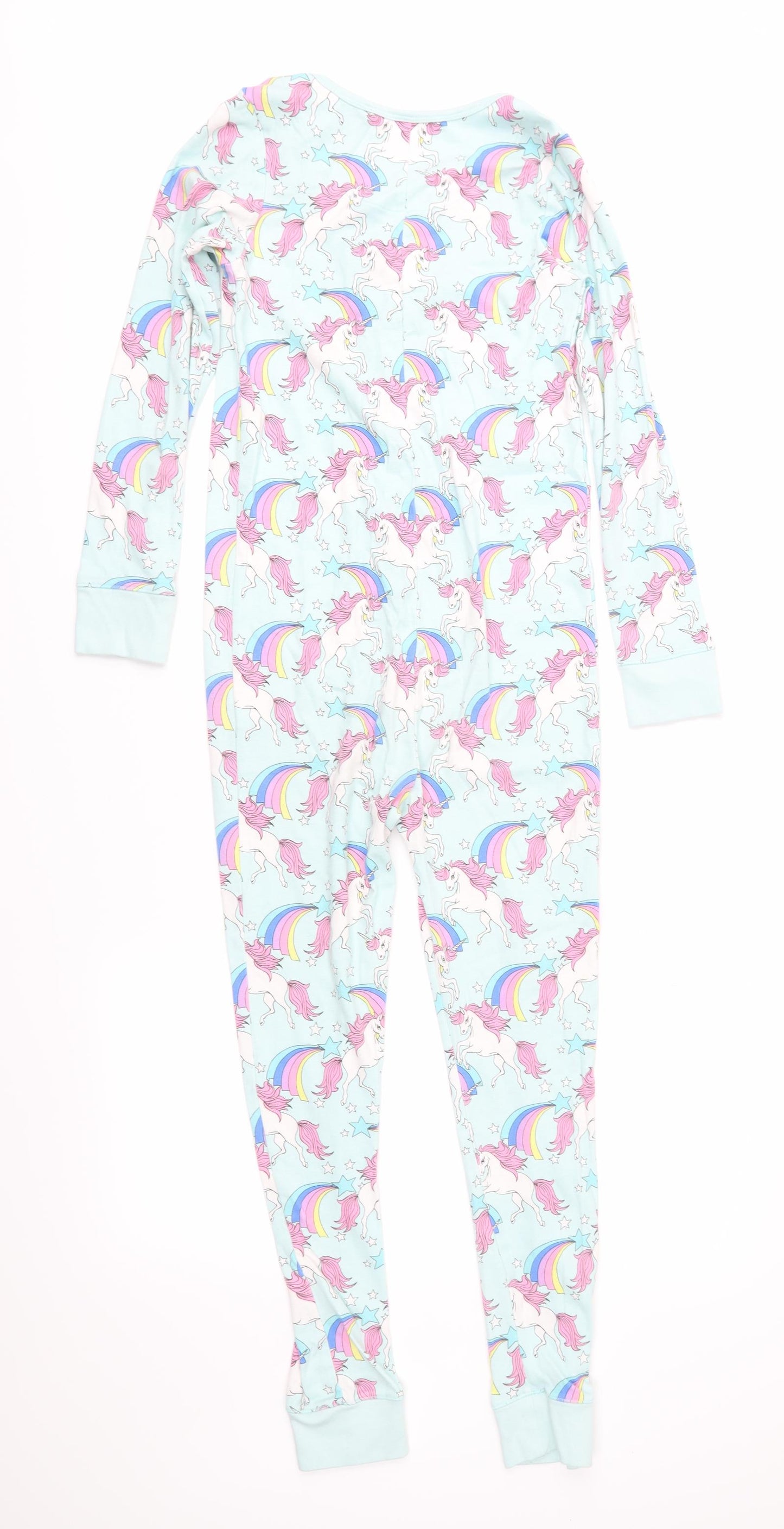 NEXT Girls Green Geometric Jersey  One Piece Size 12 Years  - Unicorn