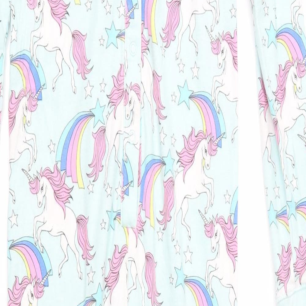 NEXT Girls Green Geometric Jersey  One Piece Size 12 Years  - Unicorn