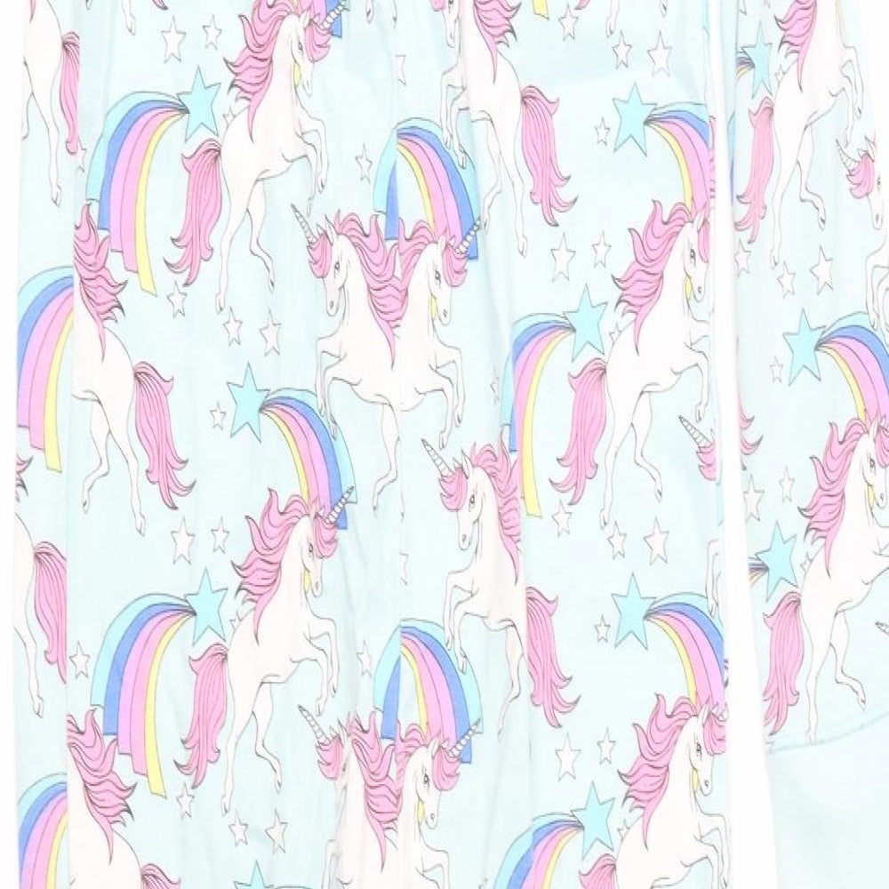 NEXT Girls Green Geometric Jersey  One Piece Size 12 Years  - Unicorn