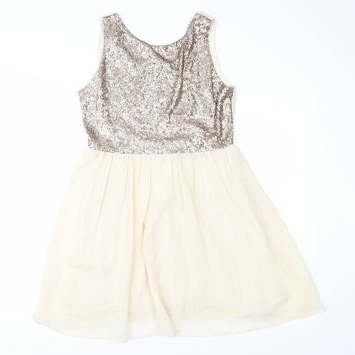 Rubee B Womens Gold   Fit & Flare  Size 12