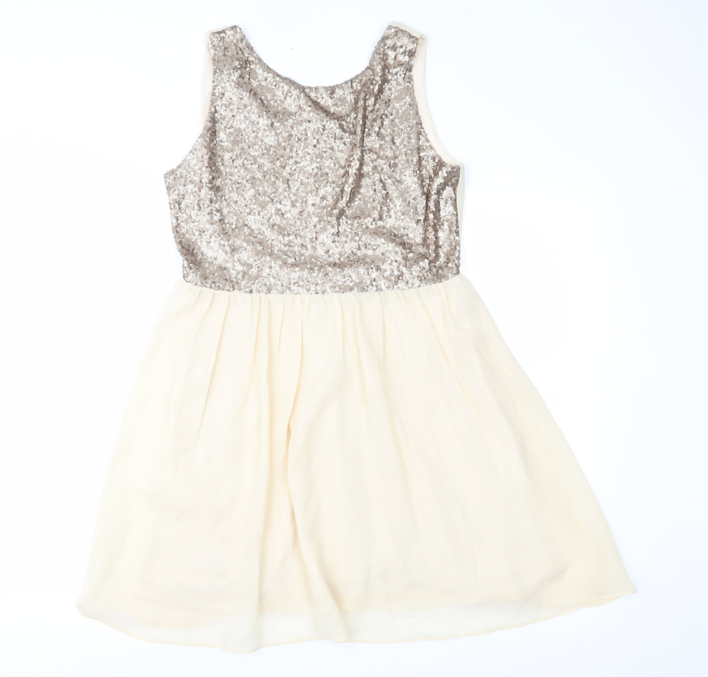 Rubee B Womens Gold   Fit & Flare  Size 12