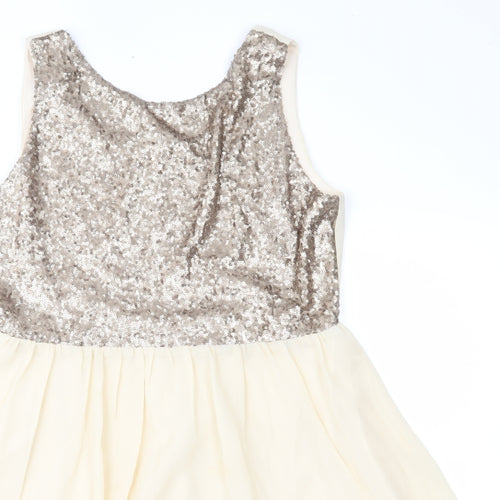 Rubee B Womens Gold   Fit & Flare  Size 12