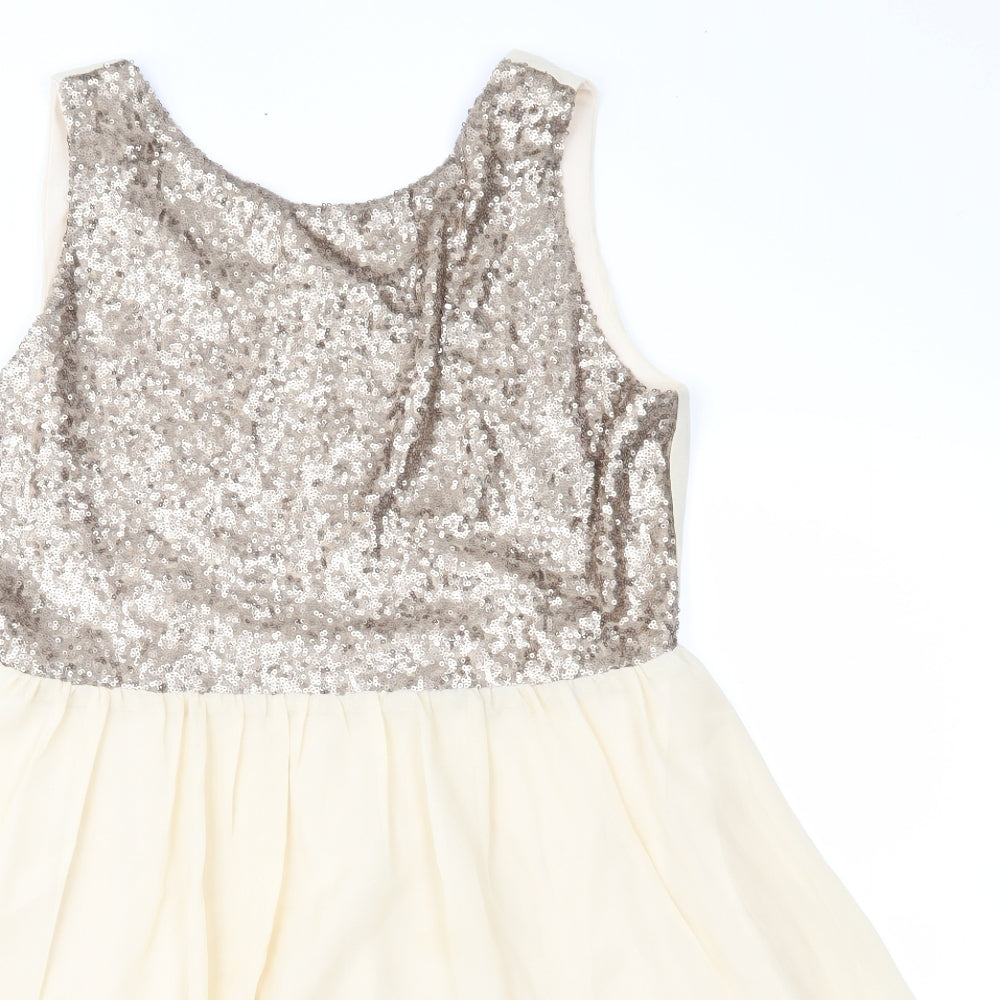 Rubee B Womens Gold   Fit & Flare  Size 12