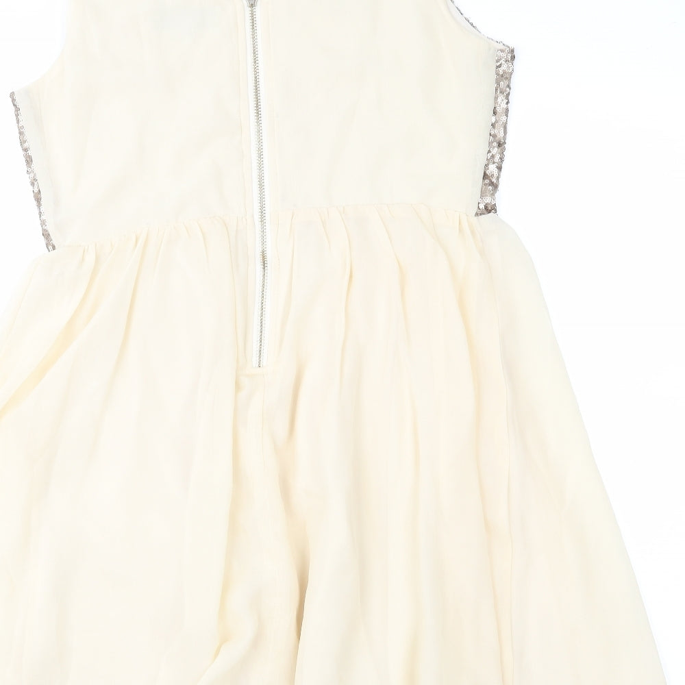 Rubee B Womens Gold   Fit & Flare  Size 12