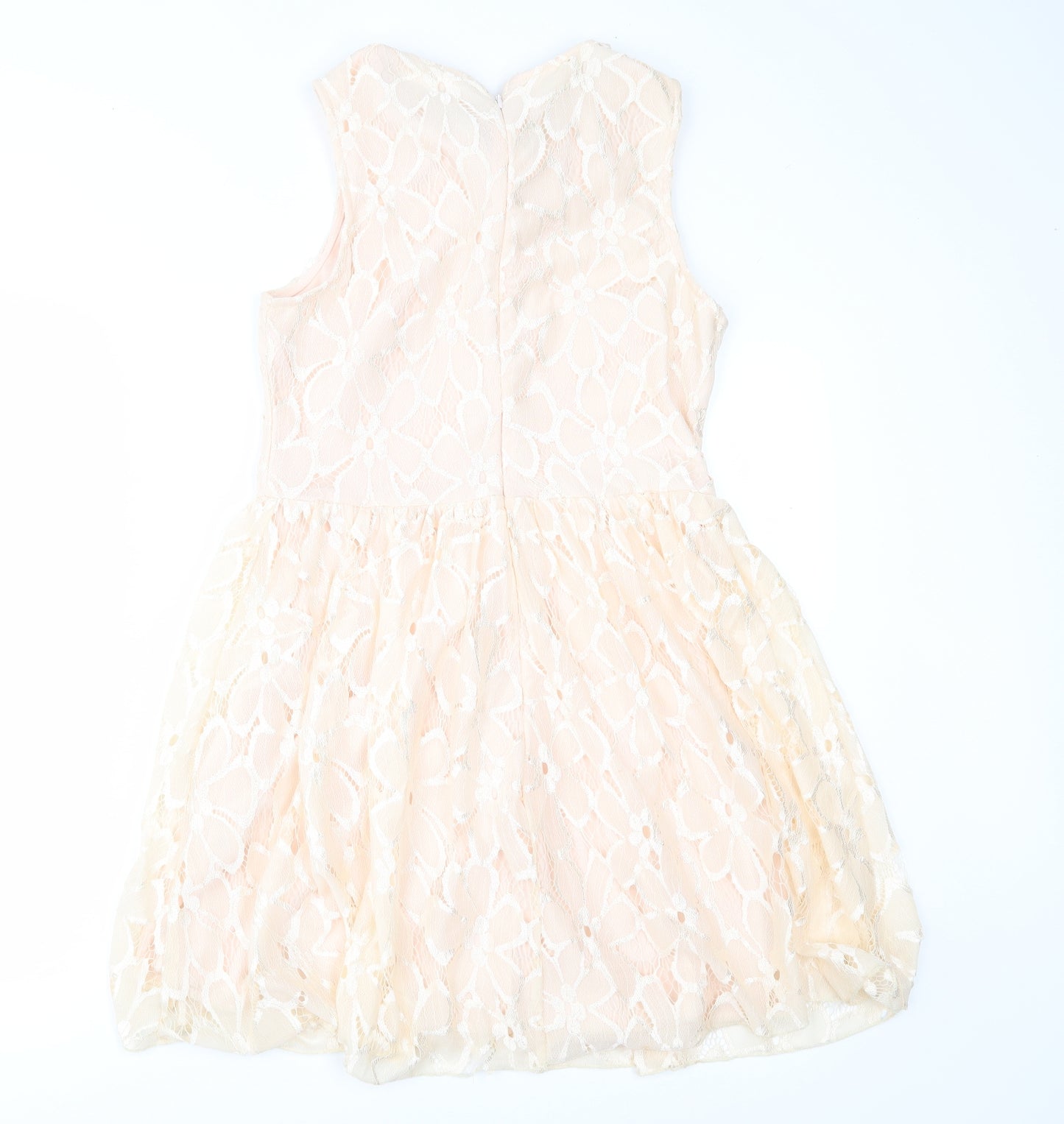 Parisian Collection Womens Pink  Lace Fit & Flare  Size 12