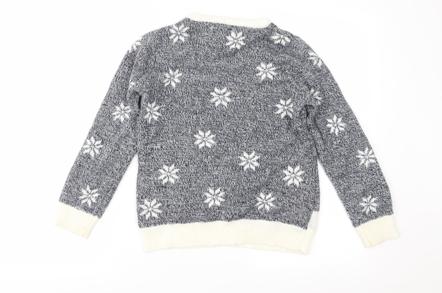Primark Boys Grey Fair Isle Knit Pullover Jumper Size 9-10 Years  - Rudolph Christmas