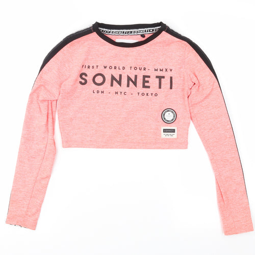 Sonneti Girls Orange   Pullover Sweatshirt Size 10-11 Years  - Cropped