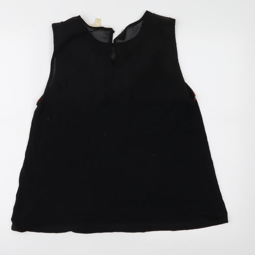 Staring at Stars Womens Black Floral  Basic Blouse Size L
