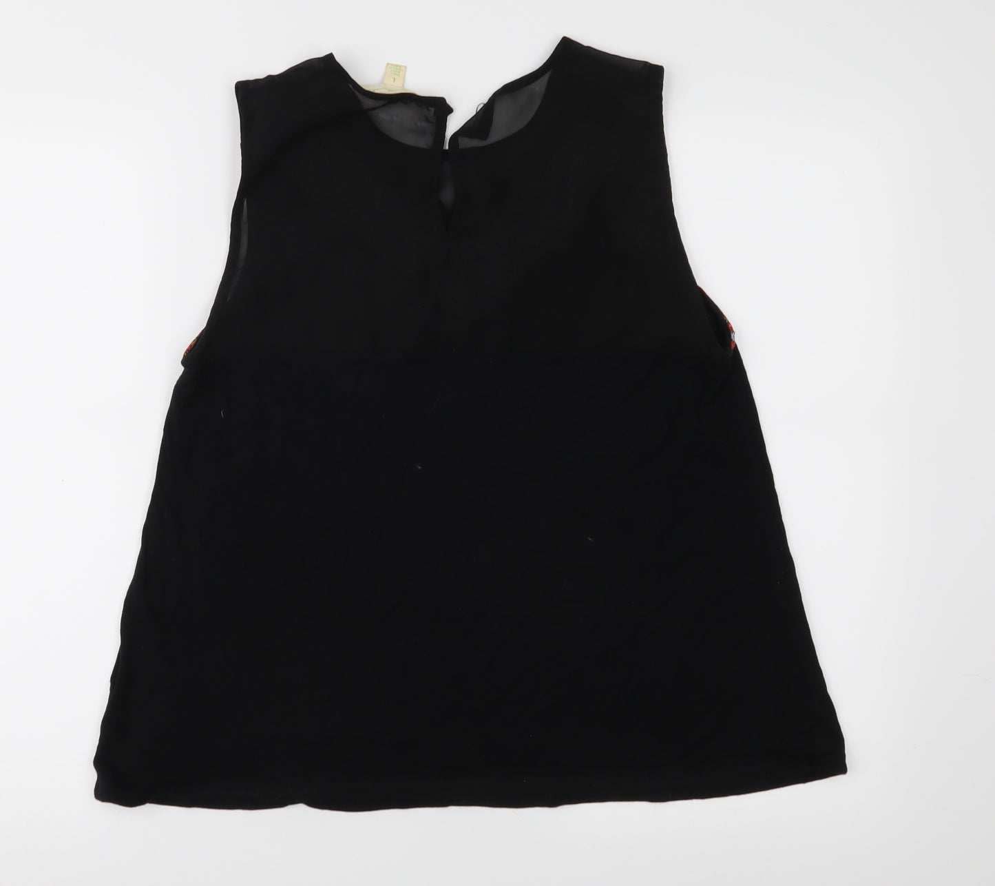 Staring at Stars Womens Black Floral  Basic Blouse Size L