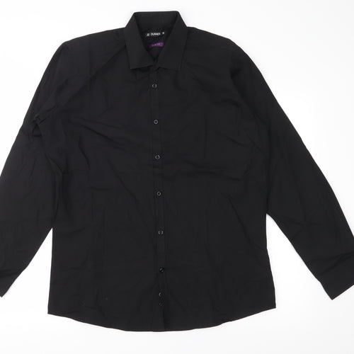 Dunnes Stores Mens Black    Button-Up Size 16.5