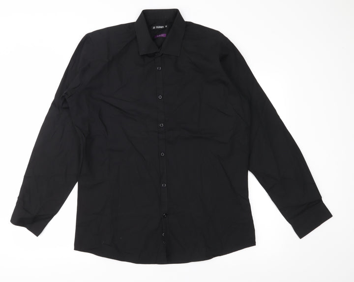 Dunnes Stores Mens Black Button-Up Size 16.5