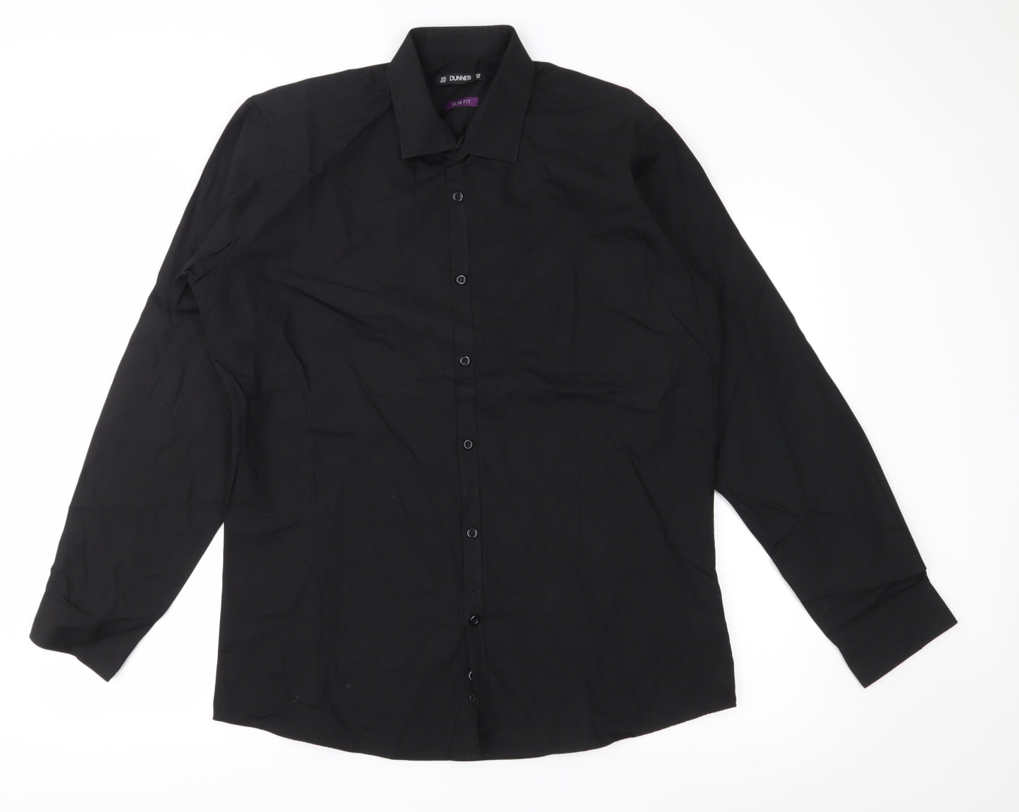 Dunnes Stores Mens Black    Button-Up Size 16.5