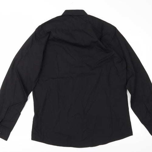 Dunnes Stores Mens Black    Button-Up Size 16.5