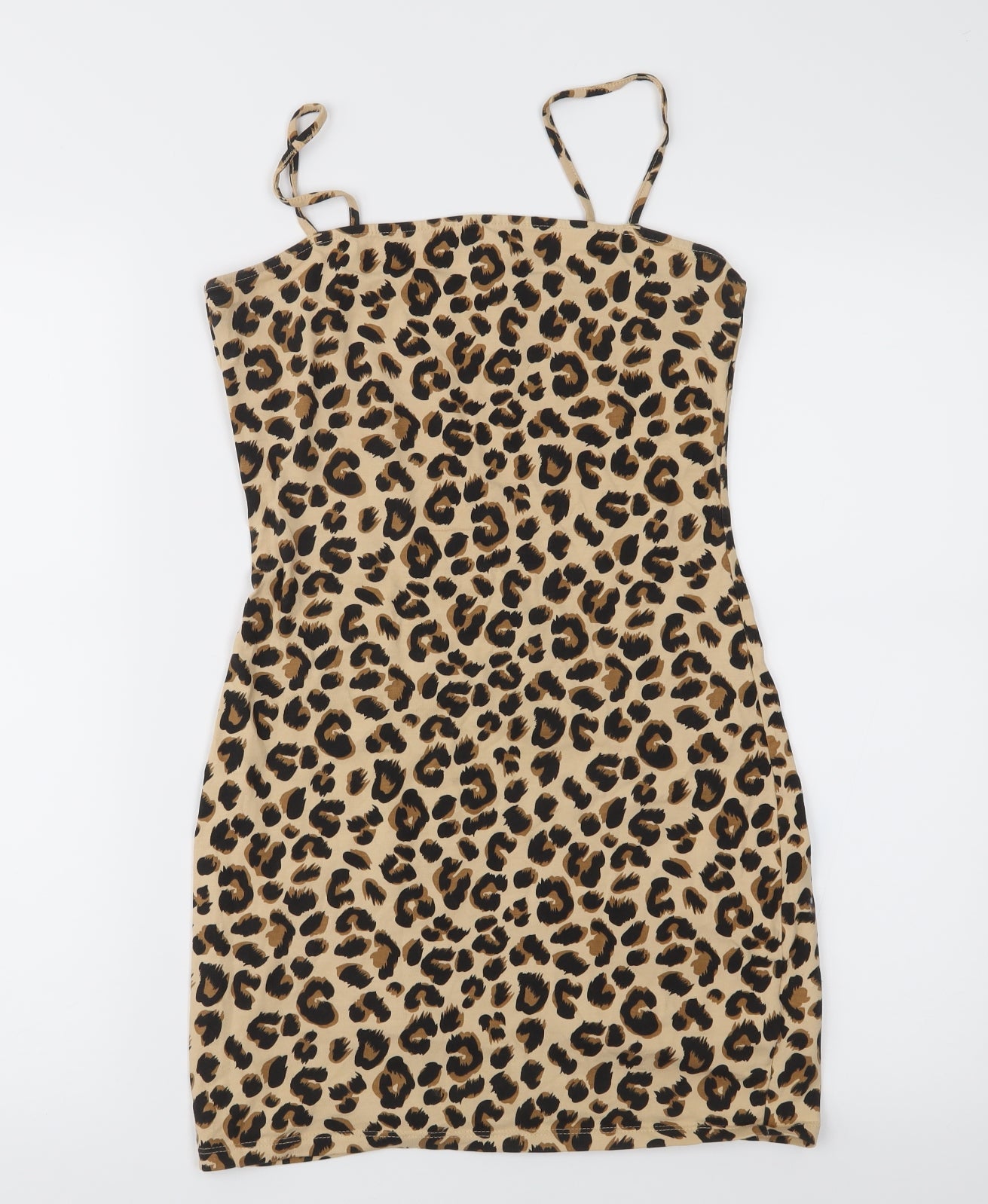 Divided Womens Brown Animal Print Jersey Sheath  Size 10