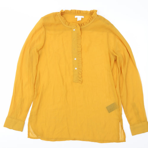 H&M Womens Orange  Chiffon Basic Blouse Size 10