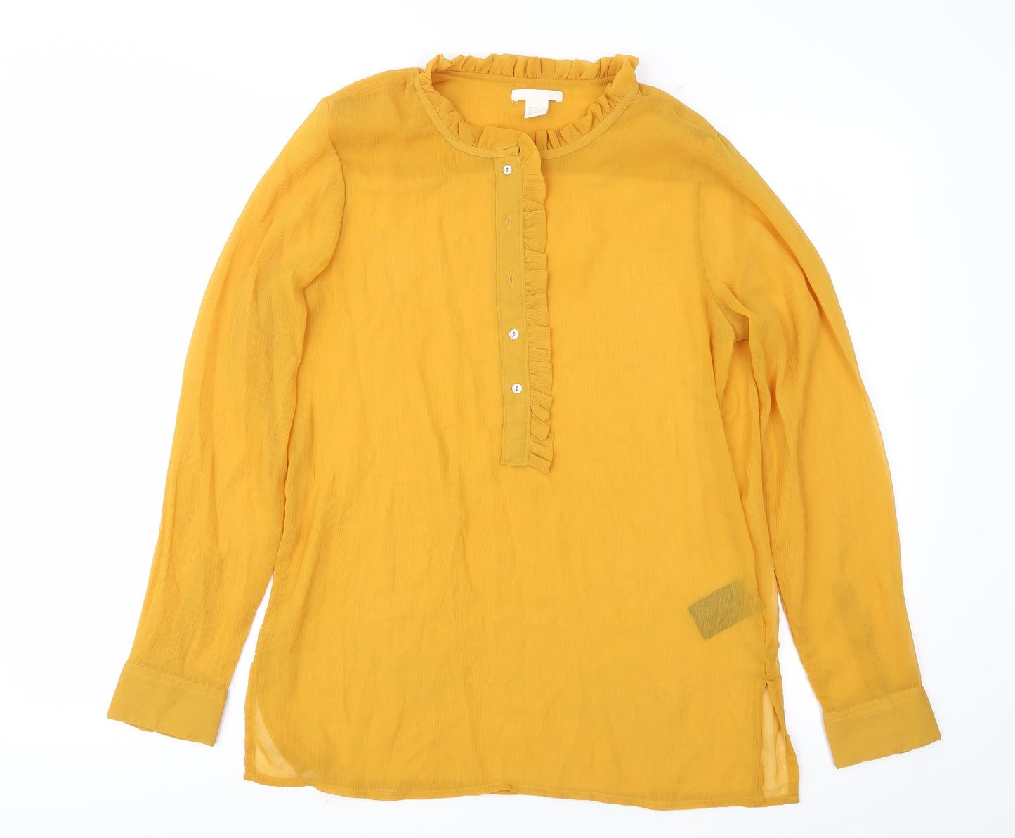 H&M Womens Orange  Chiffon Basic Blouse Size 10
