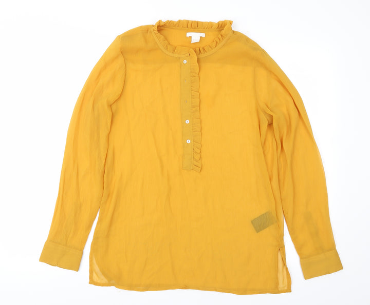 H&M Womens Orange  Chiffon Basic Blouse Size 10