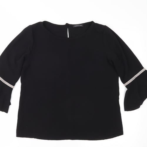 Made in Italy Womens Black   Basic Blouse Size M