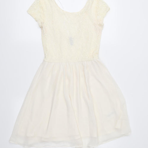 Divided Womens Ivory  Lace Fit & Flare  Size 8