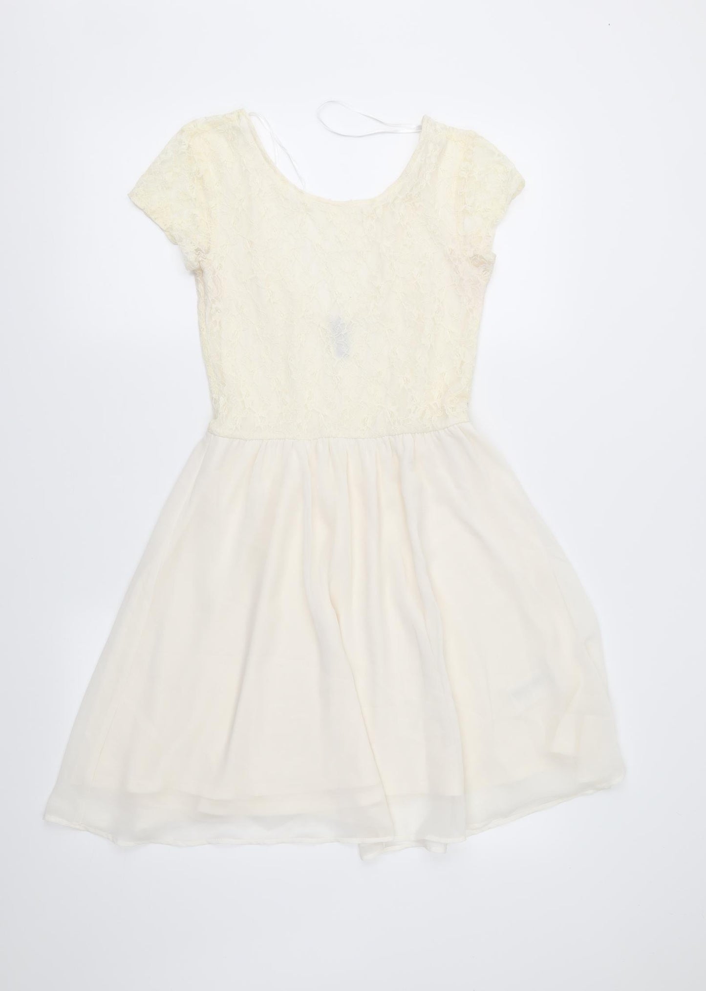 Divided Womens Ivory  Lace Fit & Flare  Size 8